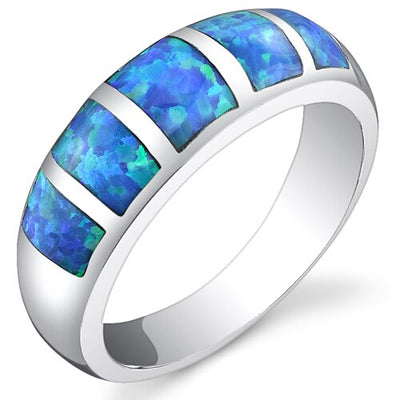 Fiery Blue Opal Ring Sizes 6 to 8 Style