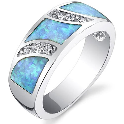 Powder Blue Opal Ring Sizes 6 to 8 Style