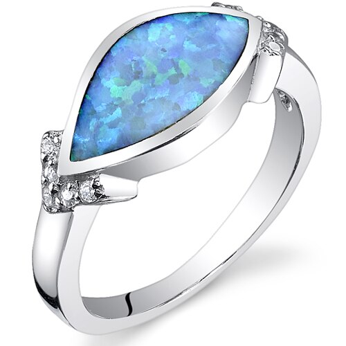 Powder Blue Opal Ring Sizes 6 to 8