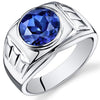 Mens 5.5 cts Blue Sapphire Sterling Silver Mens Ring Sizes 8 To 13