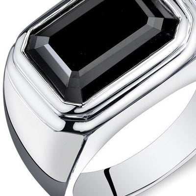 Mens 7 cts Black Onyx Sterling Silver Mens Ring Sizes 8 To 13