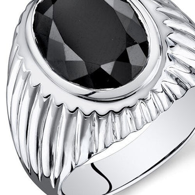 Mens 7 cts Black Onyx Sterling Silver Mens Ring Sizes 8 To 13