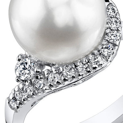 Freshwater Pearl Sterling Silver Ring Size 9