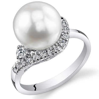 Freshwater Pearl Sterling Silver Ring Size 8