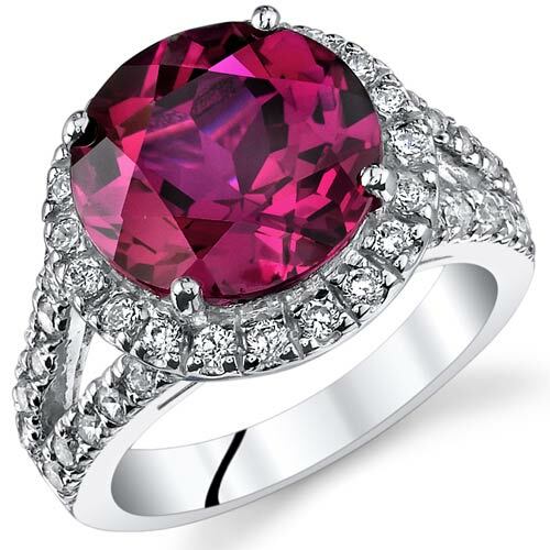 Ruby Ring Sterling Silver Round Shape 6.75 Carats