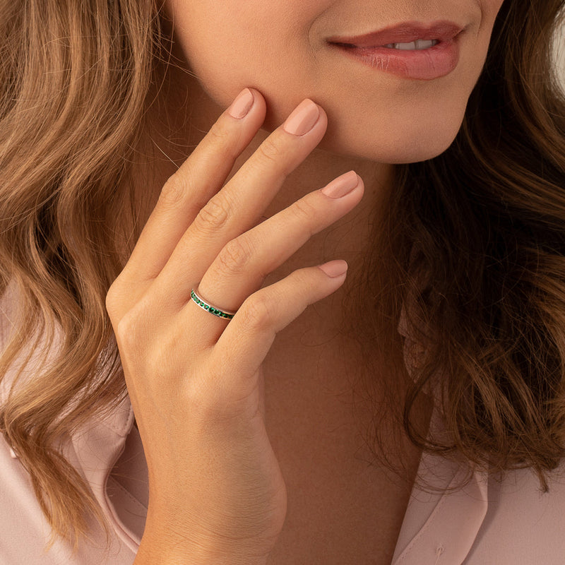 Emerald Ring Sterling Silver Round Shape 1.5 Carats