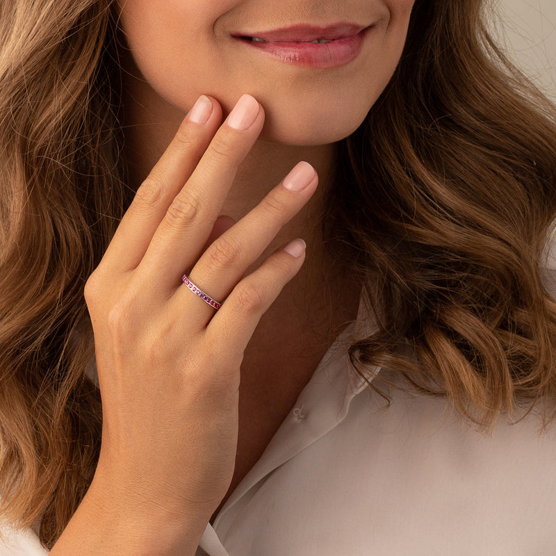 Pink Sapphire Ring Sterling Silver Round Shape 1.5 Carats