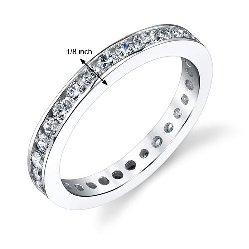 Cubic Zirconia Ring Sterling Silver Round Shape 1.5 Carats