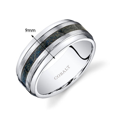 Mens 9mm Cobalt Band  Carbon Fiber Size 7