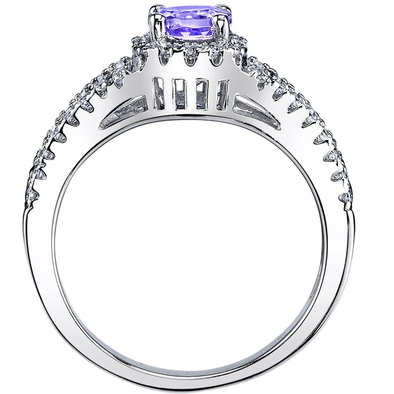 Tanzanite Gallery Ring Sterling Silver 0.50 Carat Sizes 5 to 9