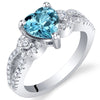 Heart Shape London BLue Topaz Soulmate Ring Sterling Silver 1.25 Carats