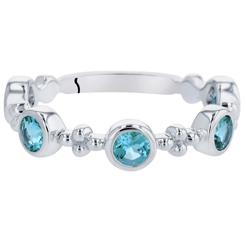 London Blue Topaz Tiara Stackable Ring In Sterling Silver Sr11976 alternate view and angle