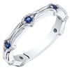 Blue Sapphire Contoured Stackable Ring Sterling Silver