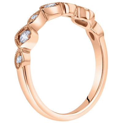 Cubic Zirconia Marquise And Round Stackable Ring Band In Rose Tone Sterling Silver Sr11996 additional view, angle, and on model