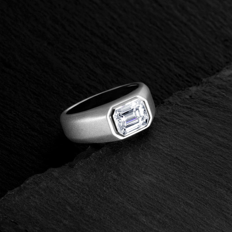 Emerald Cut Moissanite Men&