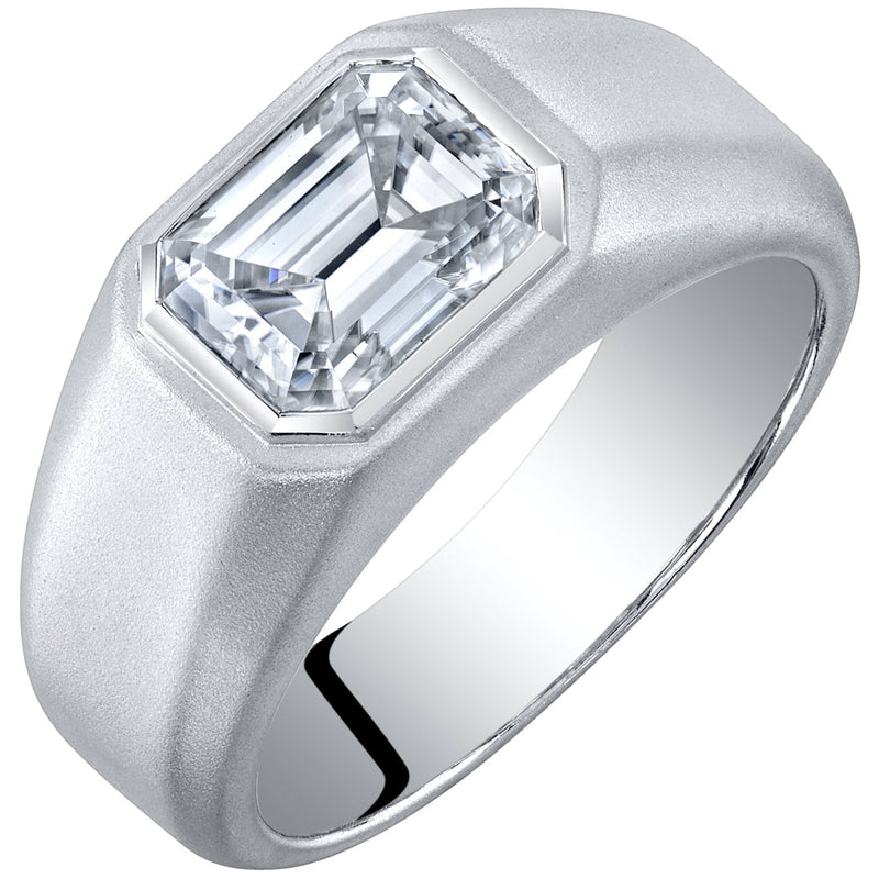 Emerald Cut Moissanite Men&