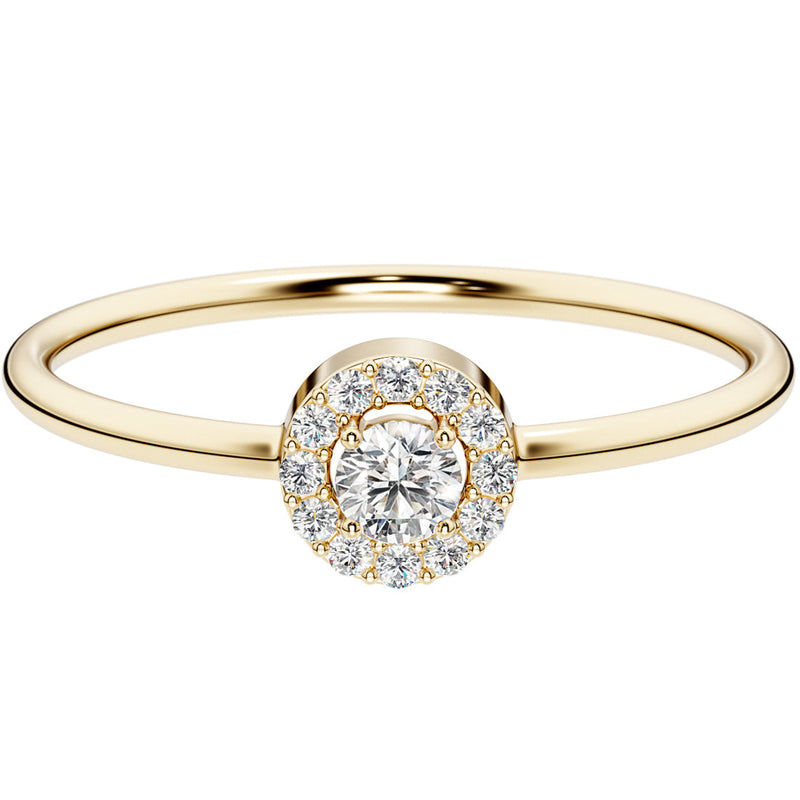 Diamond Stellar Bloom Stackable Ring 14K Yellow Gold Plated Sterling Silver