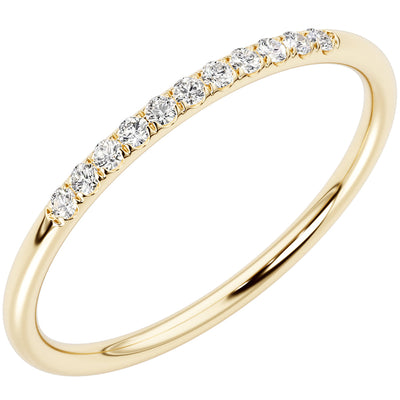 Diamond 11-Stone Orion Ring Band 14K Yellow Gold Plated Sterling Silver