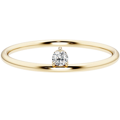 Diamond Wisp Stackable Ring 14K Yellow Gold Plated Sterling Silver