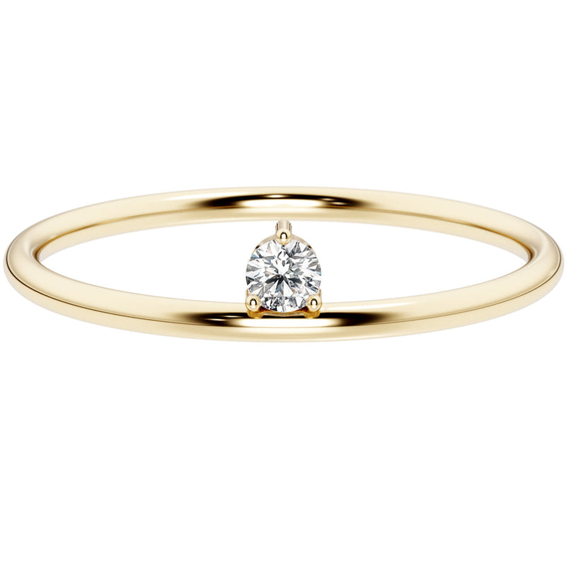 Diamond Wisp Stackable Ring 14K Yellow Gold Plated Sterling Silver