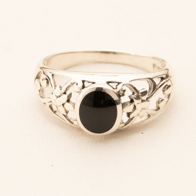 Sterling Silver Onyx Ring Size 7