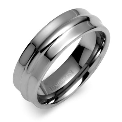 Center Raised 8mm Mens Tungsten Band Size 13