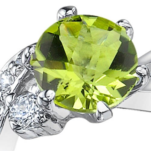 Peridot Ring Sterling Silver Round Shape 0.75 Carats