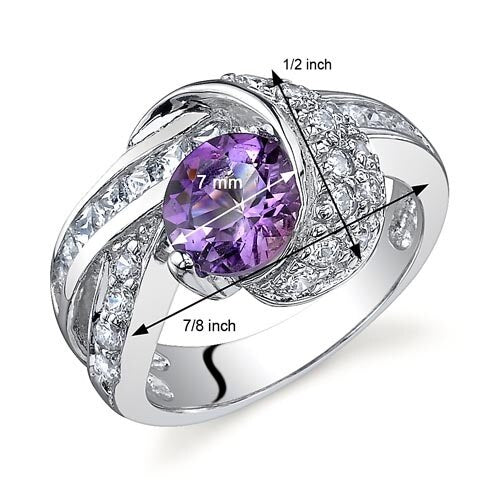 Amethyst Ring Sterling Silver Round Shape 1.25 Carats