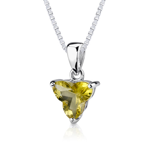 Lemon Quartz 6.75 carats Pendant Earrings Set in Sterling Silver