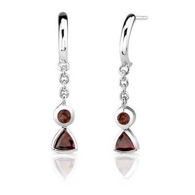 1.75 cts Round Cut Garnet Sterling Silver Set