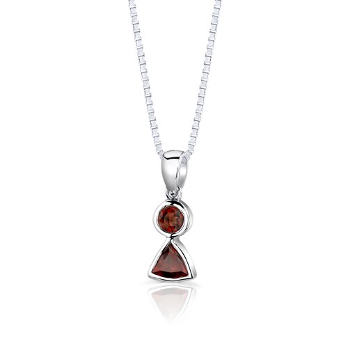 1.75 cts Round Cut Garnet Sterling Silver Set