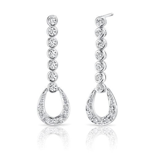 Cubic Zirconia Tennis Style Pendant Earrings Set Sterling Silver