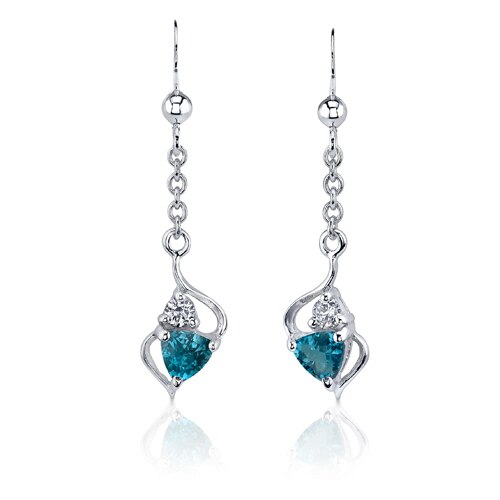 London Blue Topaz Pendant Earrings Set Sterling Silver Trillion