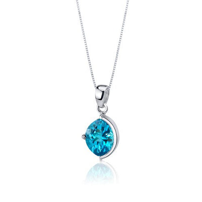 Swiss Blue Topaz Pendant Earrings Set Sterling Silver Marquise