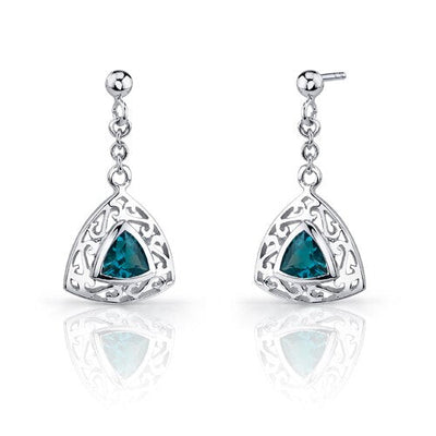 London Blue Topaz Pendant Earrings Set Sterling Silver Trillion