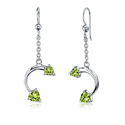 Peridot Pendant Earrings Set Sterling Silver 2.25 Carats