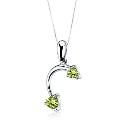 Peridot Pendant Earrings Set Sterling Silver 2.25 Carats