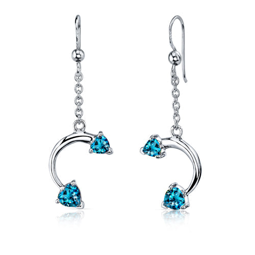 London Blue Topaz Pendant Earrings Set Sterling Silver