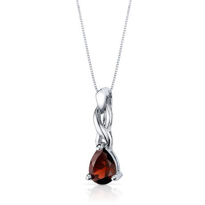 Garnet Pendant Earrings Set Sterling Silver pear Shape 1.75 cts