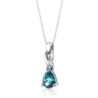 London Blue Topaz Pendant Earrings Set Sterling Silver Pear