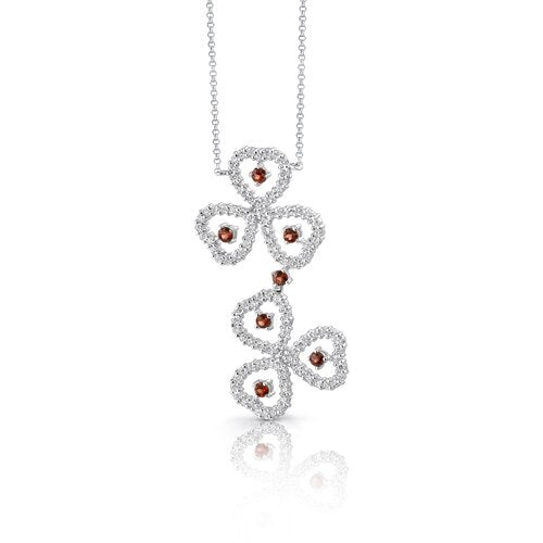 Garnet Pendant Necklace Sterling Silver Round Shape 1 Carats