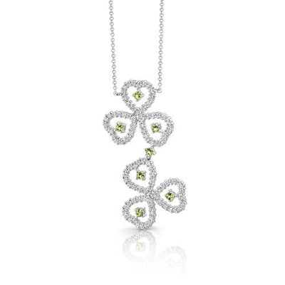 Peridot Pendant Necklace Sterling Silver Round Shape 0.75 Carat SV1536