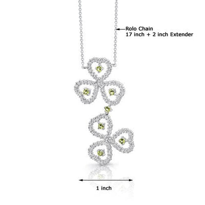 Peridot Pendant Necklace Sterling Silver Round Shape 0.75 Carat SV1536