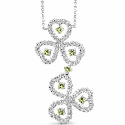 Peridot Pendant Necklace Sterling Silver Round Shape 0.75 Carat SV1536