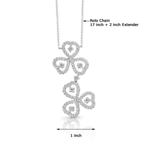 Cubic Zirconia Pendant Necklace Sterling Silver