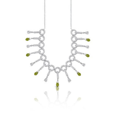 Peridot Pendant Necklace Sterling Silver 4.75 Carats SV1550