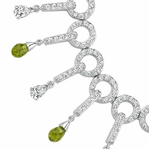 Peridot Pendant Necklace Sterling Silver 4.75 Carats SV1550