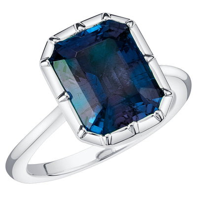 Peora Alexandrite 5.25 Carats Emerald Cut Ring 14K Yellow Gold