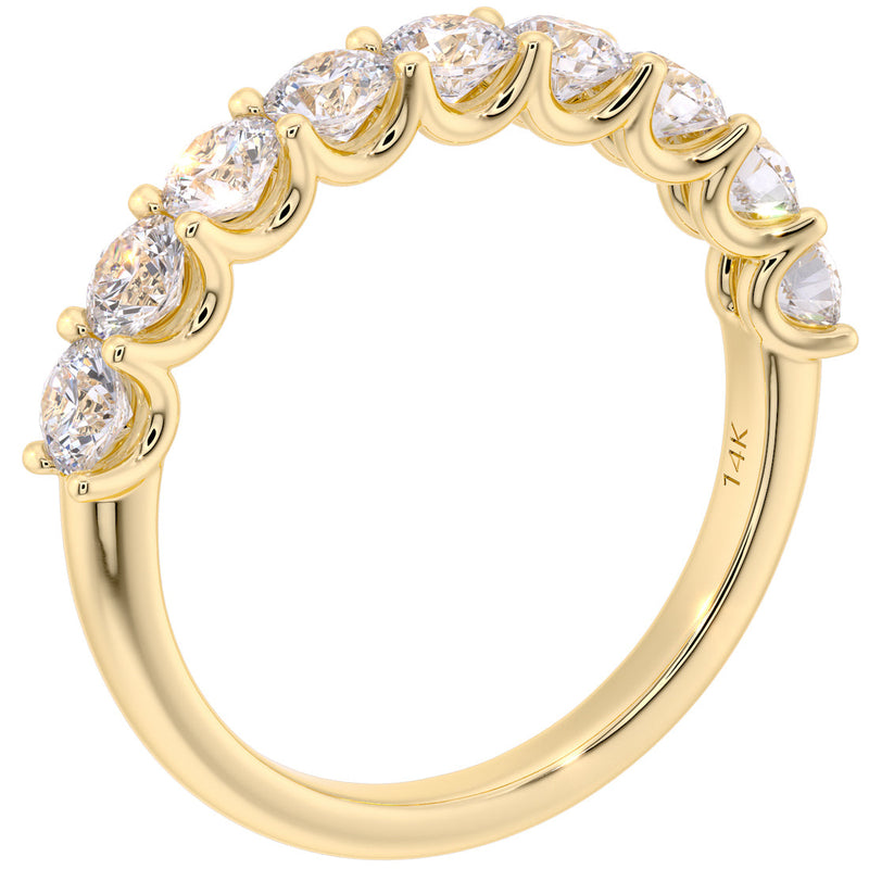 Peora Diamond half eternity ring band 14k Gold