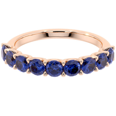 Peora Blue Sapphire half eternity ring band 14k Gold